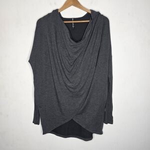 Athleta Gray Purana Wrap Pullover Hoodie Women's Size S Thumbhole